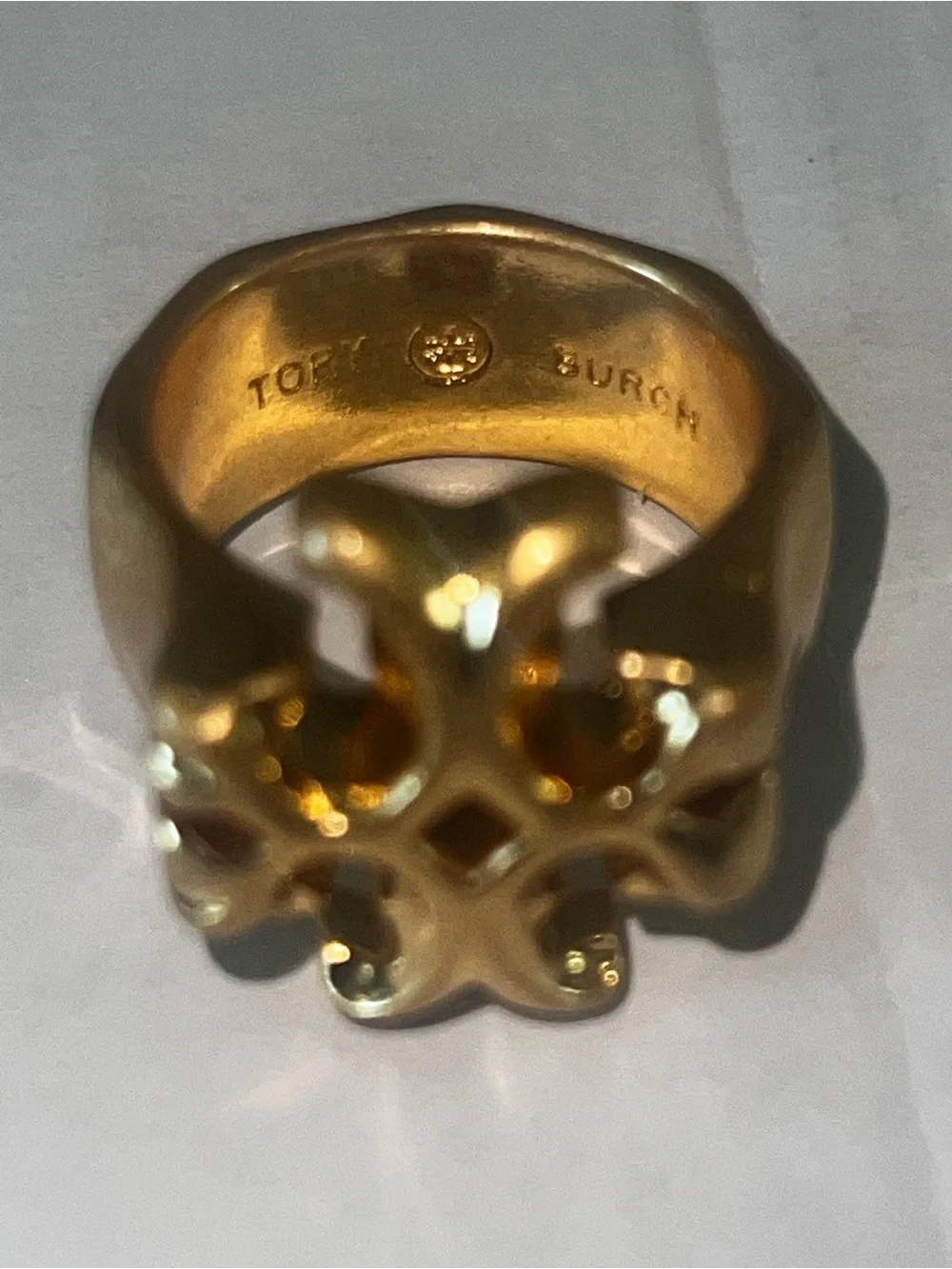 Tory Burch Gold Floral Logo Ring